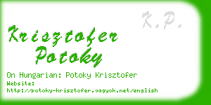 krisztofer potoky business card